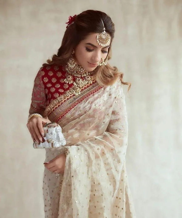 Mauve Designer Saree with Heavy Zari, Dori & Multi-Size Sequins Work | Bangalori Silk Blouse ClothsVilla