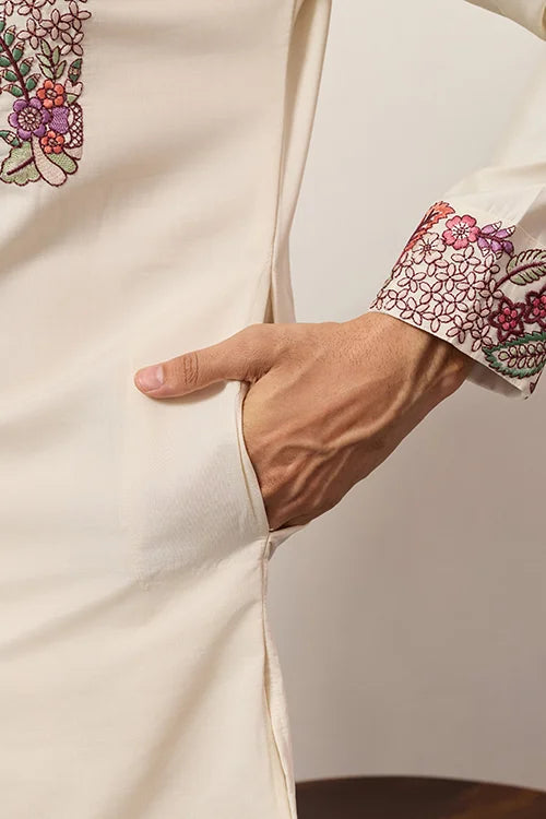Traditional White Designer Kurta Pant Set for Mens Wear Clothsvilla