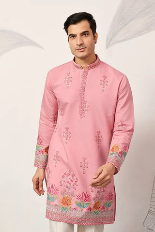 New Stylish Trendy Pink Color Kurta for Mens Wear Clothsvilla