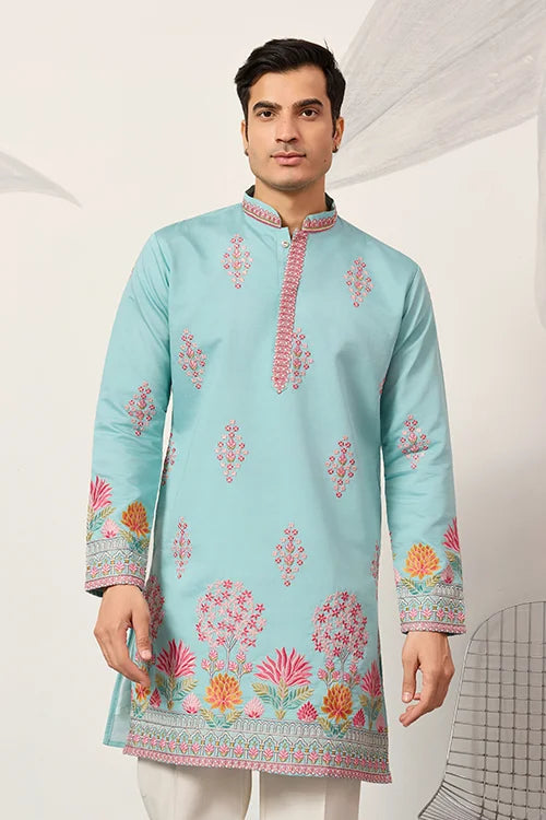 Sky Look Embroidered Work Ready made Mens Wear Kurta Clothsvilla
