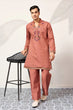 Load image into Gallery viewer, Elegant Royal V Style Orange Kurta Pant for Mens wear Clothsvilla