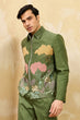 Load image into Gallery viewer, Regal Green Bomber Jacket with Thread Work and Pant for Mens Clothsvilla