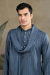 Load image into Gallery viewer, Diwali Special Blue Grey Viscose Silk Kurta with Mirror Work Clothsvilla