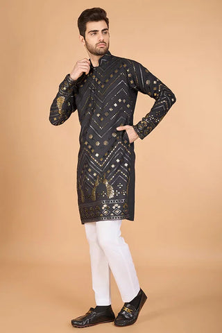 Cement Grey Designer Kurta – Viscose Rayon Fabric Clothsvilla