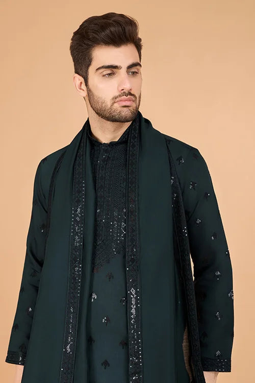 Designer Green Viscose Silk Kurta for Men Online Clothsvilla