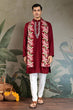 Load image into Gallery viewer, Designer Red Kurta with Dupatta for Festive Look Clothsvilla
