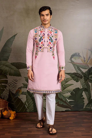 Pink Stylish Traditional Kurta for Mens Wear Clothsvilla