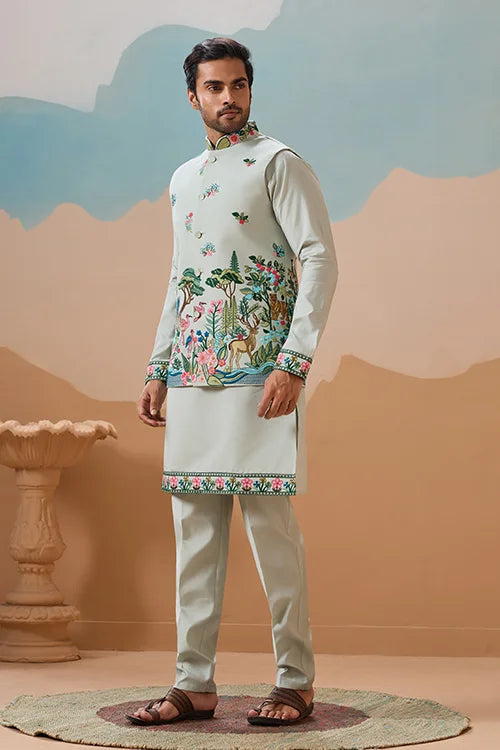 Trendy Royal Pista Ethnic Wear Koti Kurta Set for Men Clothsvilla