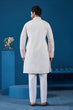 Load image into Gallery viewer, Classic White Viscose Silk Festive Kurta for Mens Clothsvilla