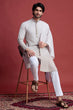 Load image into Gallery viewer, Designer Beige Kurta Set for Men with Mirror Work Clothsvilla