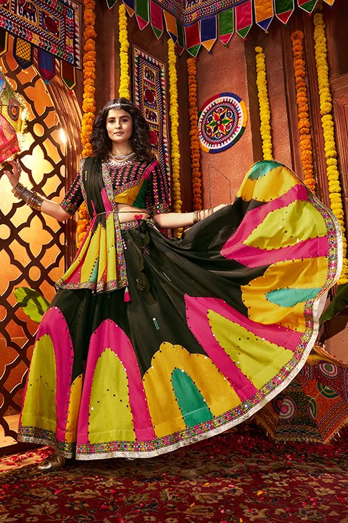 Navratri Special Black Mirror Chaniya Choli Set Clothsvilla
