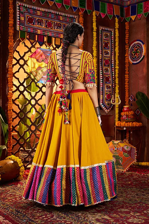 Traditional Mirror Work Chaniya Choli Set for Navratri Clothsvilla