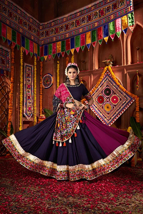 Traditional Mirror Work Chaniya Choli for Navratri Night Clothsvilla