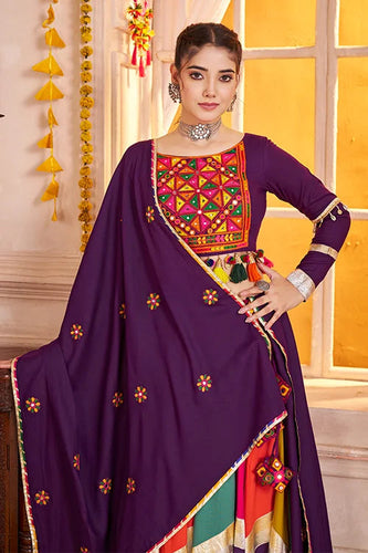 Gorgeous Purple with Multi Color Navratri Chaniya Choli Set Clothsvilla