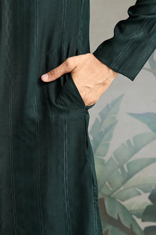 Traditional Green Kurta with Dupatta for Mens Wear Clothsvilla