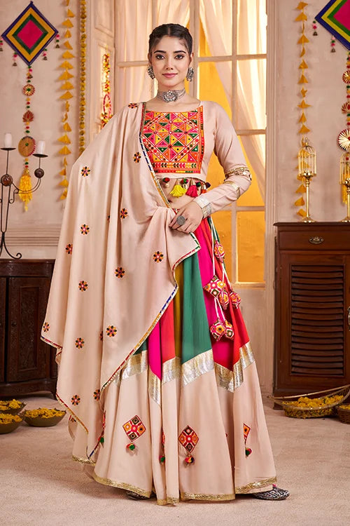 Gorgeous Multi Color with Beige Navratri Chaniya Choli Set Clothsvilla