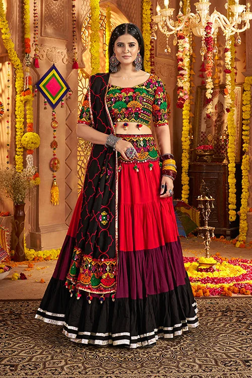Multi Color Cotton Chaniya Choli for Navratri Look Clothsvilla