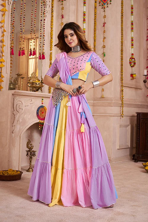 Gorgeous Multi Color Cotton Chaniya Choli Navratri Look Clothsvilla