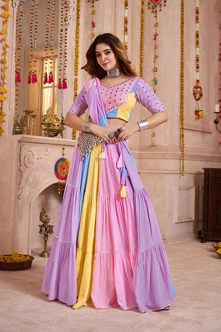 Gorgeous Multi Color Cotton Chaniya Choli Navratri Look Clothsvilla