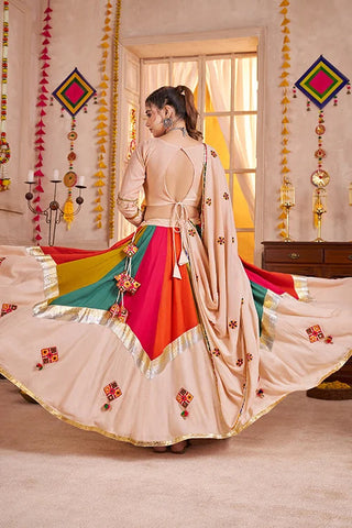 Gorgeous Multi Color with Beige Navratri Chaniya Choli Set Clothsvilla