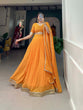 Load image into Gallery viewer, Mustard Yellow Color Dot Print Georgette Lehenga Choli ClothsVilla
