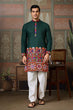 Load image into Gallery viewer, Navratri Style Green Cotton Readymade Kurta for Men Clothsvilla