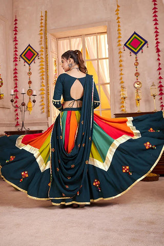Teal Blue with Multi Navratri Chaniya Choli for Ladies Wear Clothsvilla