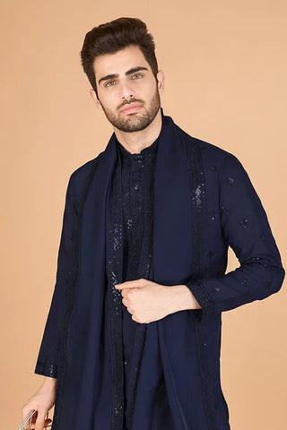 Navy Blue Viscose Silk Kurta Set – Stylish & Comfortable Clothsvilla
