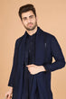 Load image into Gallery viewer, Navy Blue Viscose Silk Kurta Set – Stylish &amp; Comfortable Clothsvilla