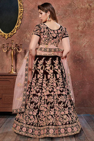 New Collection Indian Wear For Women Lehenga Choli Dark Marron Clothsvilla