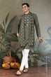 Load image into Gallery viewer, Premium Olive Green Mirror Work Kurta with Dupatta for Occasions Clothsvilla
