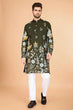 Load image into Gallery viewer, Olive Viscose Rayon Designer Men's Kurta for Festive Clothsvilla