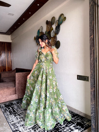 Olivine Elegance Summer Special Digital Printed Maxi ClothsVilla
