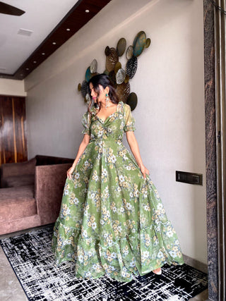 Olivine Elegance Summer Special Digital Printed Maxi ClothsVilla