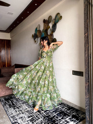 Olivine Elegance Summer Special Digital Printed Maxi ClothsVilla