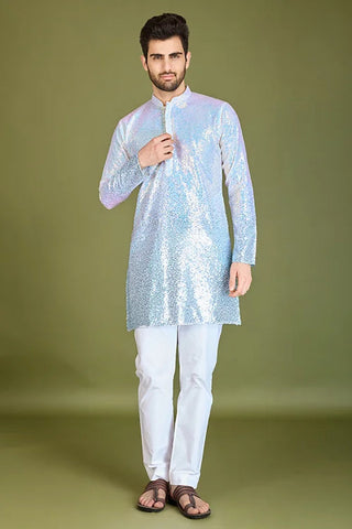 Stylish Ombre Blue Kurta for Men – Festive & Wedding men's kurta Clothsvilla