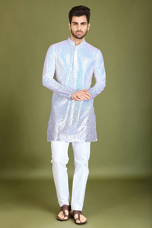 Wedding Designer Ombre Purple Kurta designer gents kurta Clothsvilla Main image