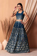 Load image into Gallery viewer, Blue Bollywood Lehenga Choli with Sequins &amp; Embroidery Clothsvilla