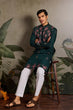 Load image into Gallery viewer, Party Look Green Mirror Embroidered Kurta Set for Men Clothsvilla