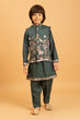 Load image into Gallery viewer, Party &amp; Wedding Special Stylish Green Koti Kurta Set for Kids Clothsvilla