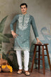 Load image into Gallery viewer, Pastel Pista Viscose Silk Embroidered Kurta for Men Clothsvilla