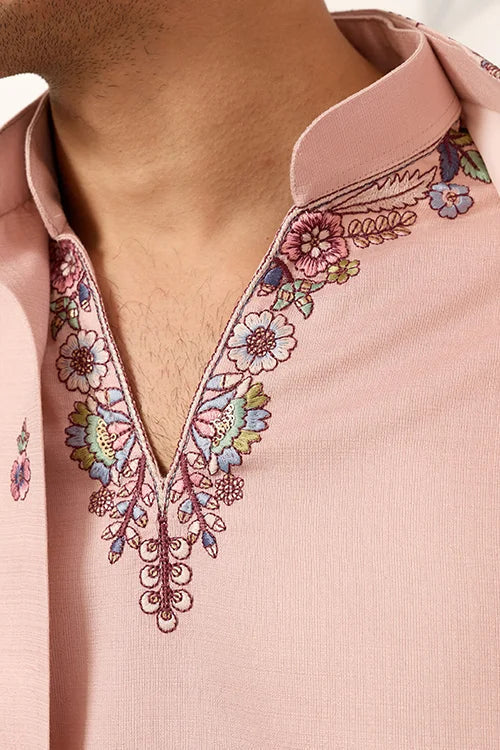 Royal Groom Ceremony Peach Koti Kurta Pair Mens Wear Clothsvilla