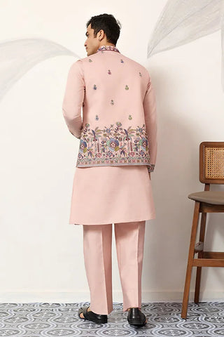 Royal Groom Ceremony Peach Koti Kurta Pair Mens Wear Clothsvilla