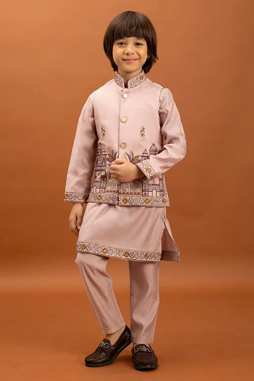 Classic Pink Koti Kurta Set for Kids 6-12 Yrs Clothsvilla