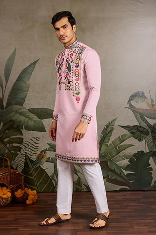 Pink Stylish Traditional Kurta for Mens Wear Clothsvilla