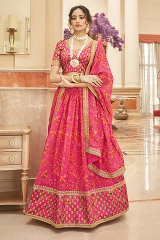Pink Latest Lehenga Choli In Women Collection Clothsvilla