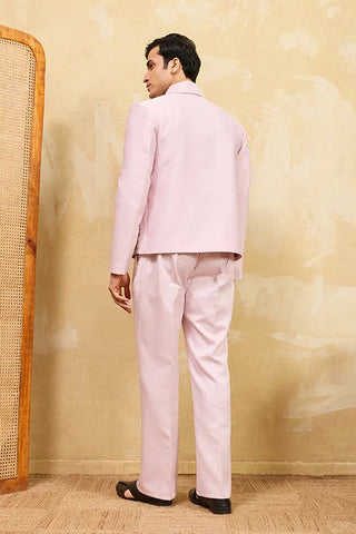 Mens Wear Special Pink Velvet Bomber Jacket Set Clothsvilla