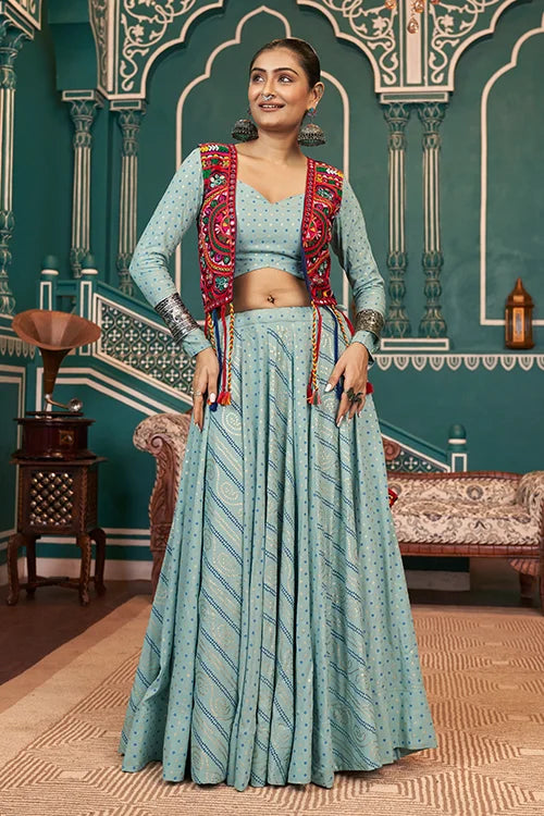 Fancy Jacket Style Navratri Special Chaniya Choli Collection Clothsvilla