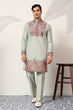 Load image into Gallery viewer, Pista Green Kurta Pant Set for Wedding &amp; Festive Wear Clothsvilla