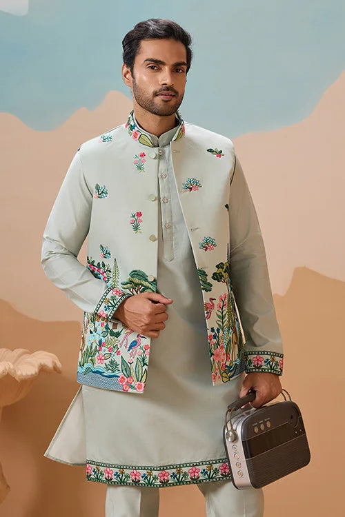 Trendy Royal Pista Ethnic Wear Koti Kurta Set for Men Clothsvilla